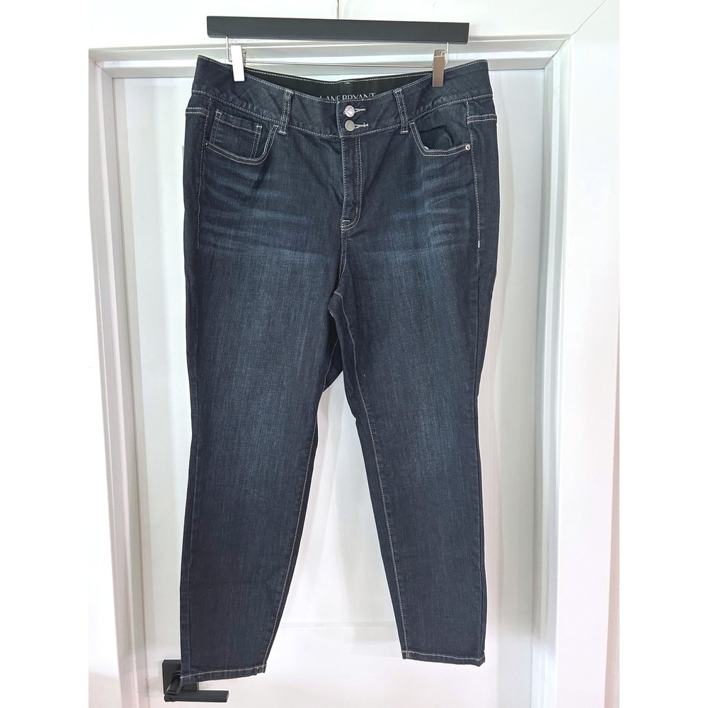 Lane Bryant High Rise Skinny Jeans Tighter Tummy Dark Wash Short 18S High Waist